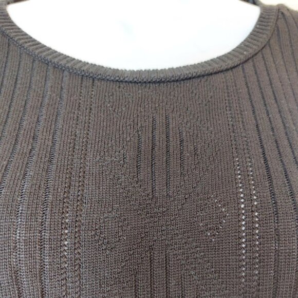 Black Short Sleeve Acrylic Knit Shirt XL - Picture 3 of 3